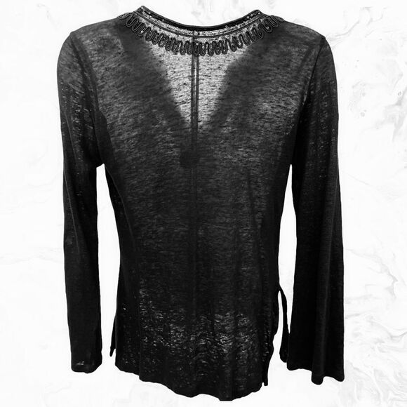 Black Embroidered Tunic- Size Small- Black - Picture 2 of 7